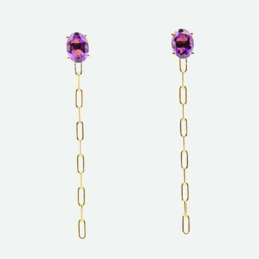Amethyst gold earrings