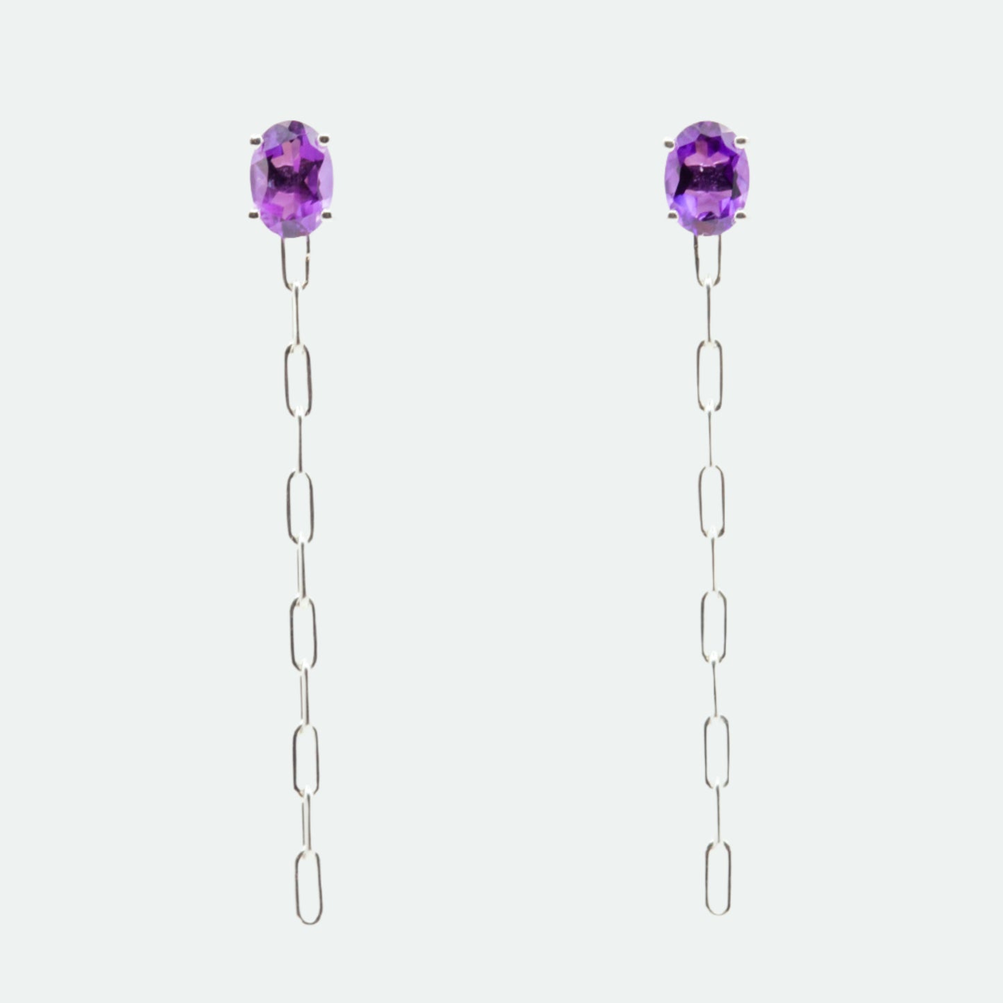Amethyst silver earrings
