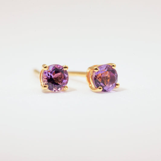 Amethyst gold studs 