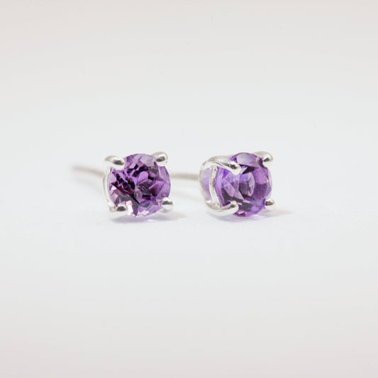 Amethyst silver studs 