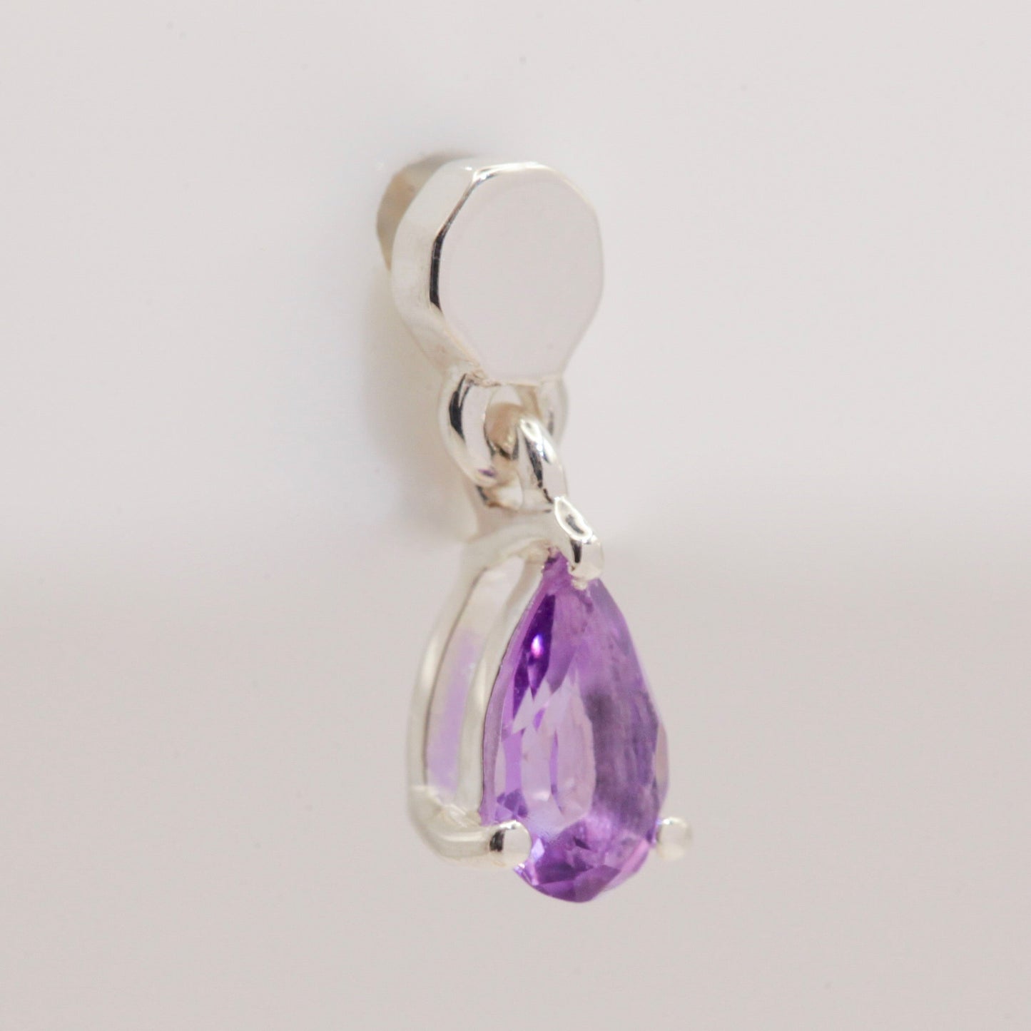 Amethyst silver earring