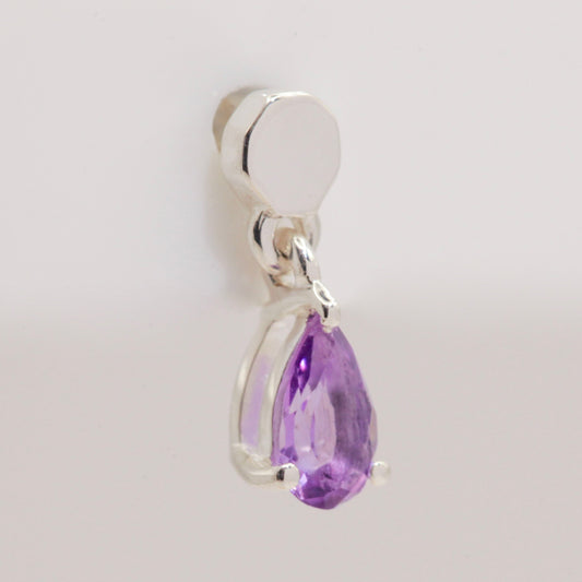 Amethyst silver earring