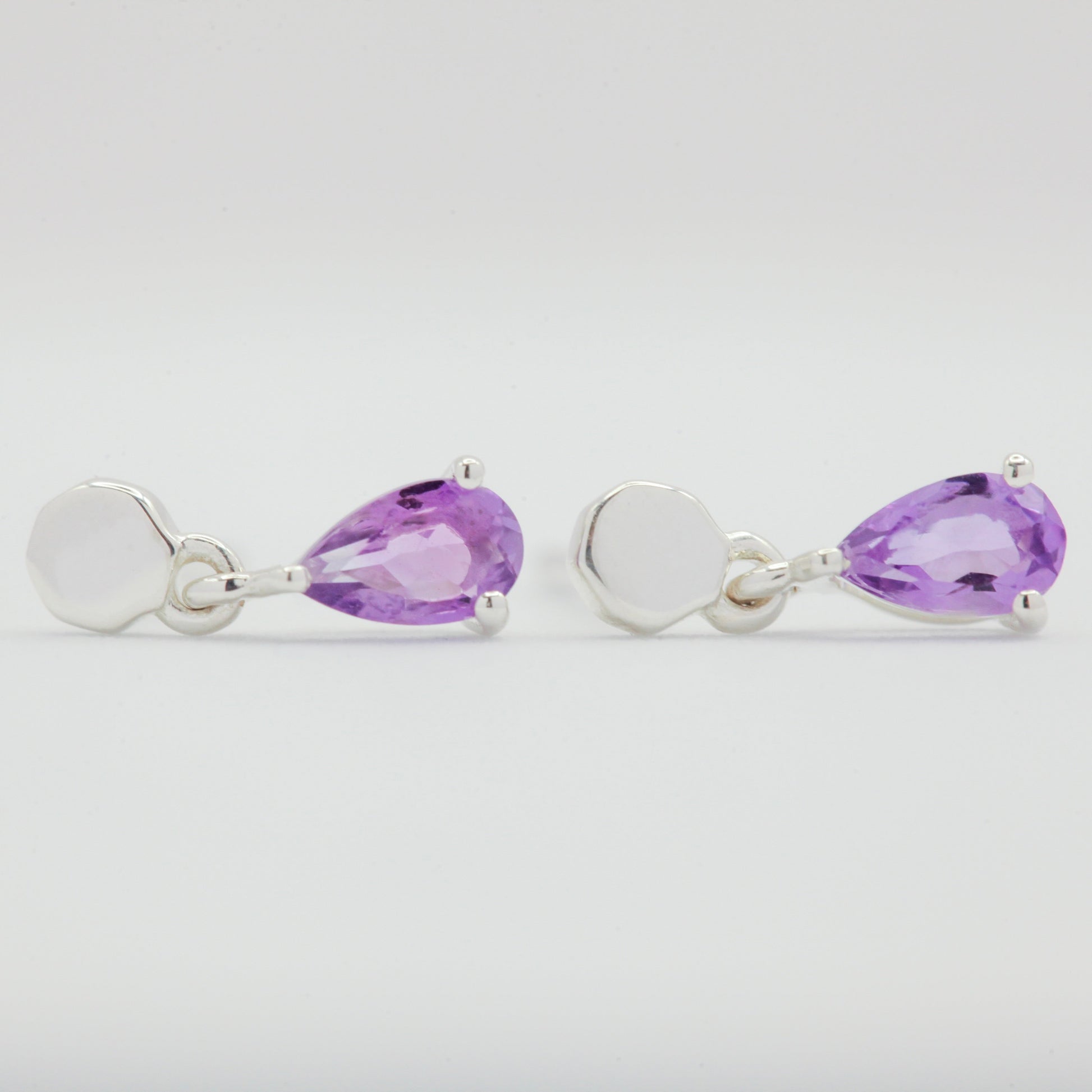 Amethyst silver earrings 