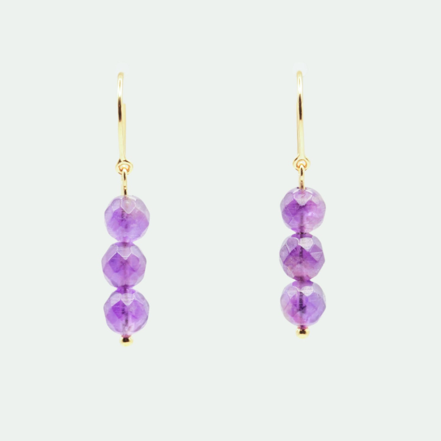 Amethyst gold earrings