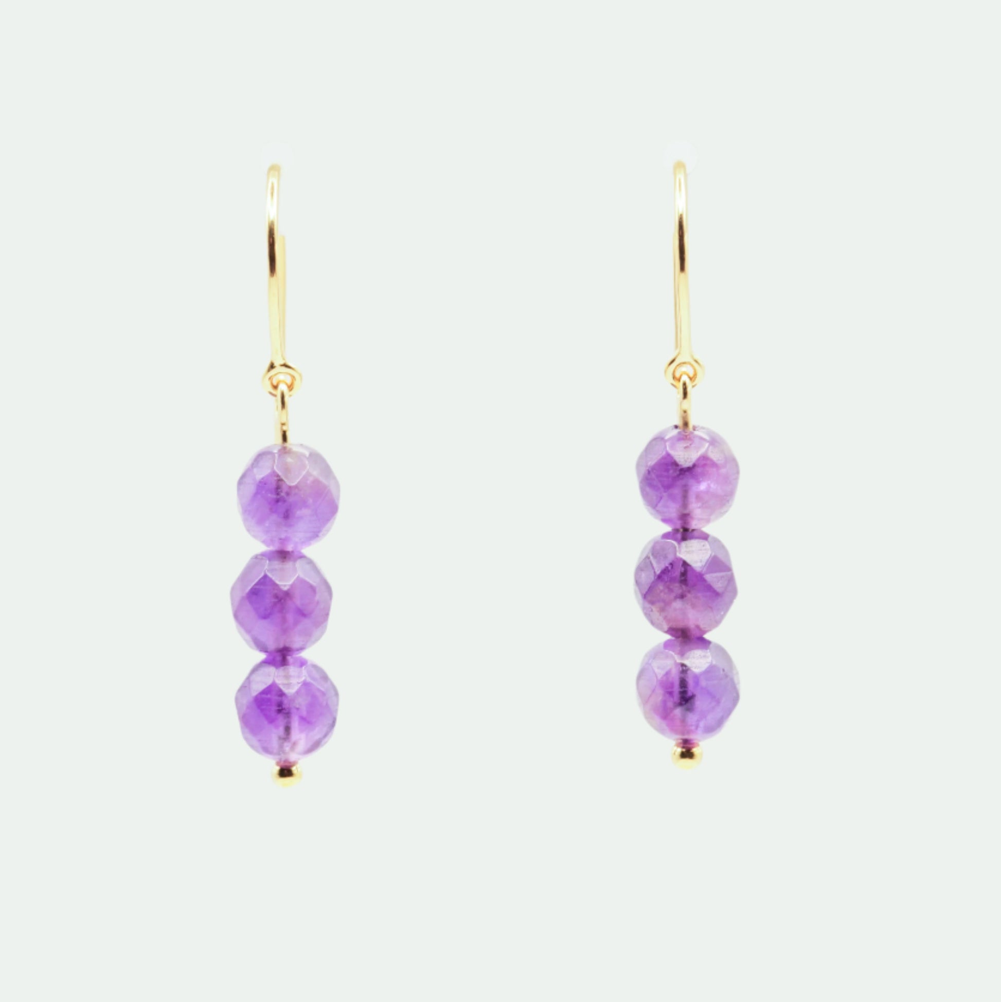 Amethyst gold earrings