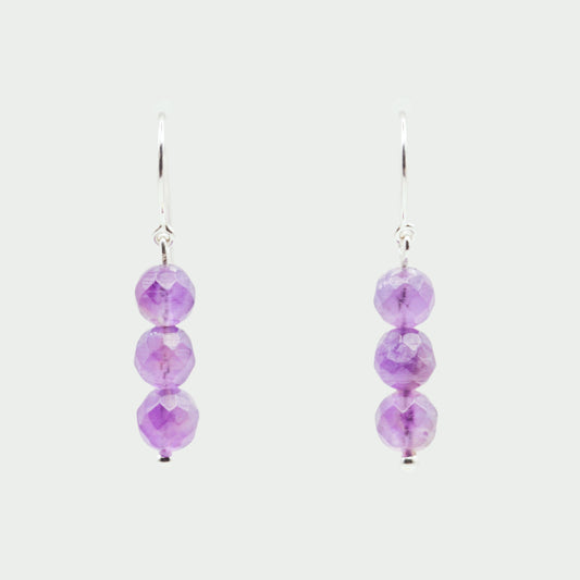 Amethyst silver earrings