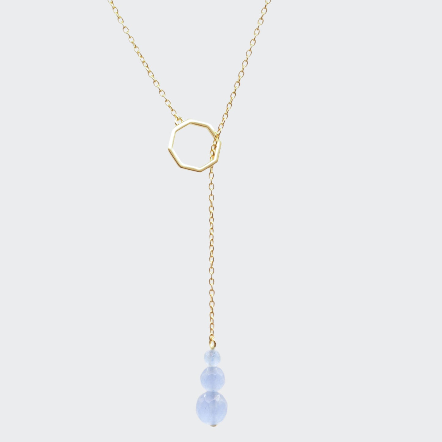 Aquamarine gold drop necklace 