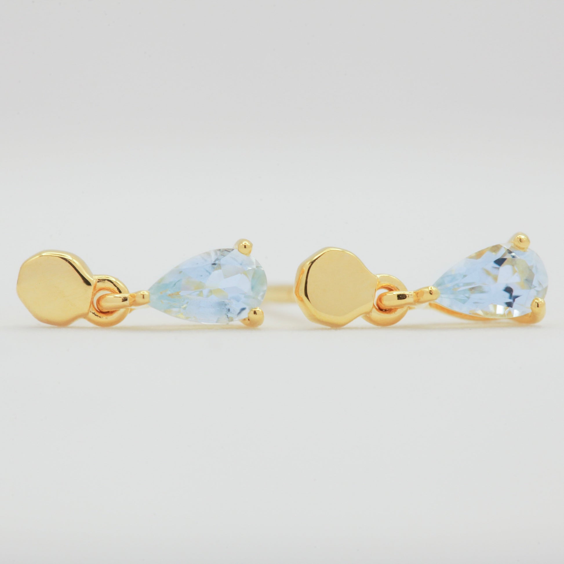Aquamarine gold earrings