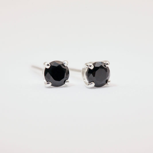 Black onyx silver studs