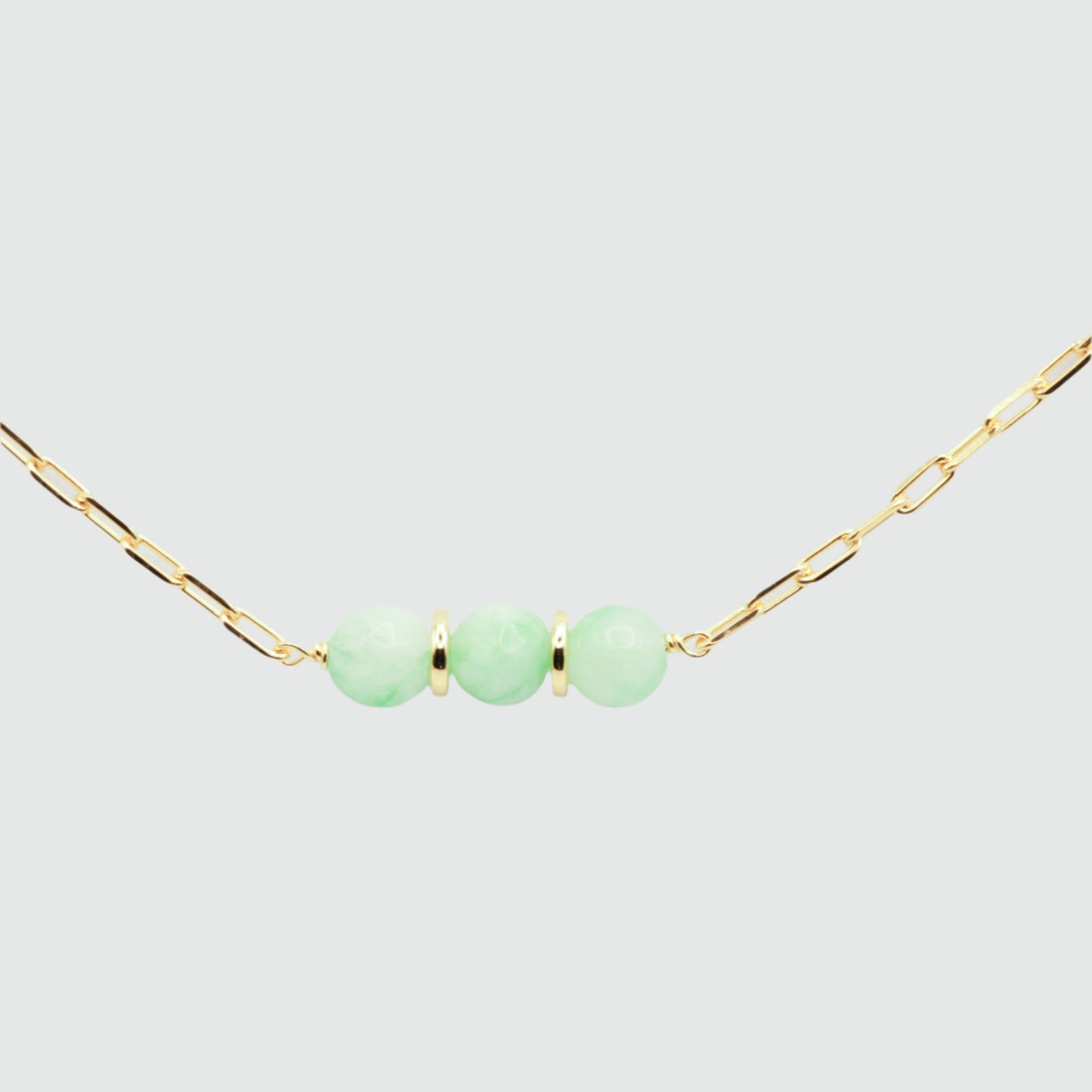 Chrysoprase gold chain necklace 