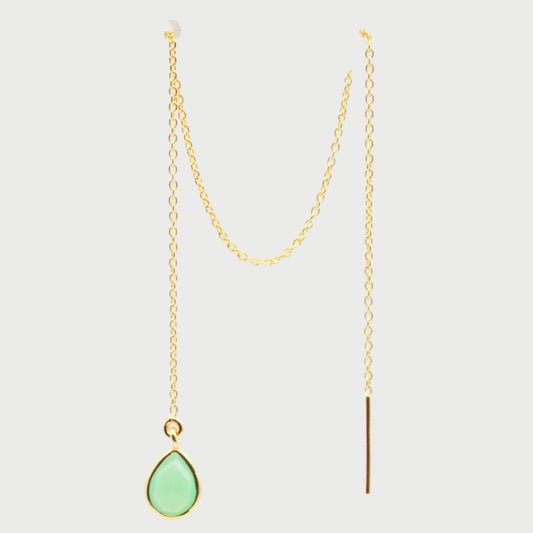 Chrysoprase gold earrings