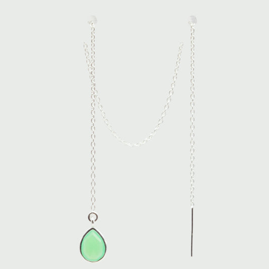 Chrysoprase silver earrings