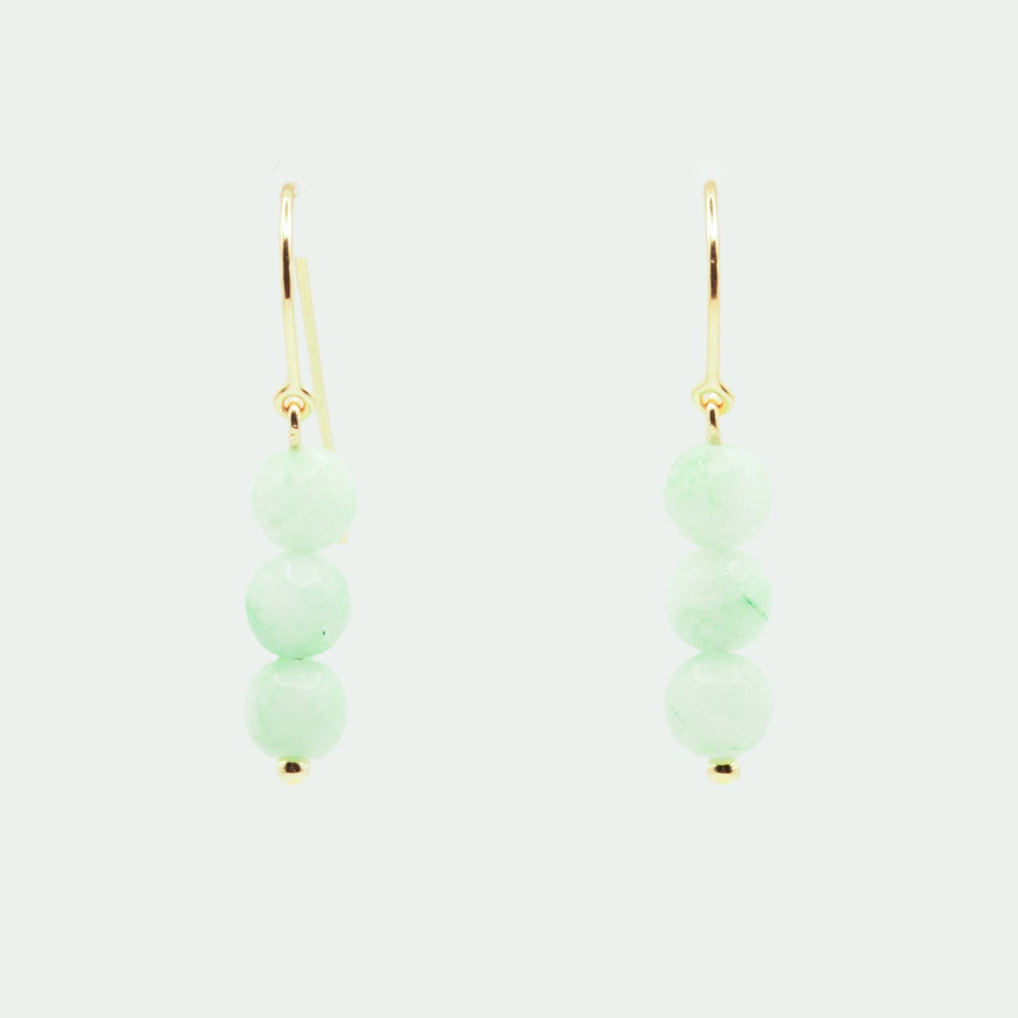 Chrysoprase gold earrings