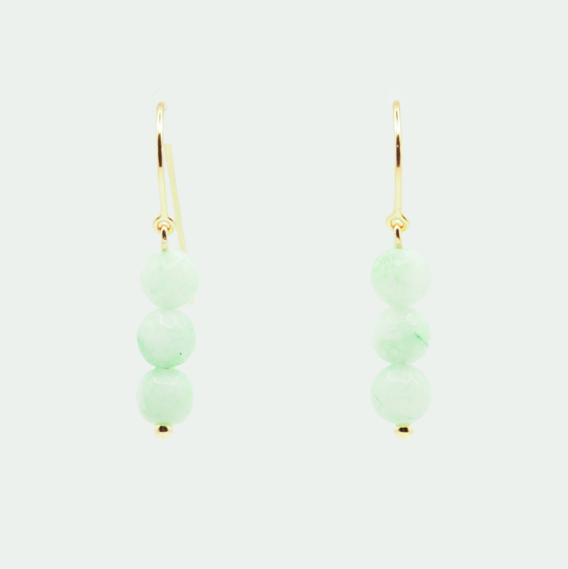 Chrysoprase gold earrings