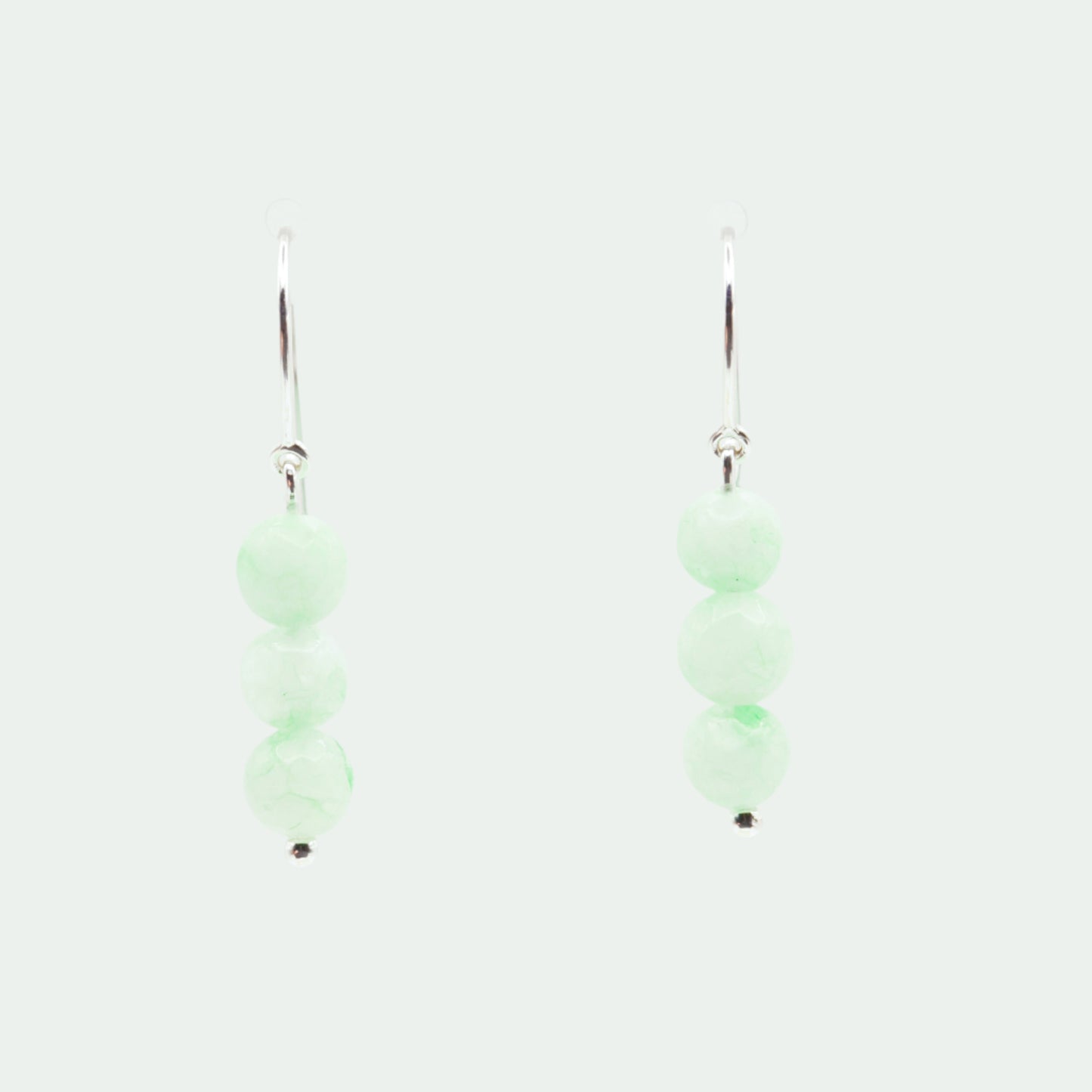 Chrysoprase silver earrings