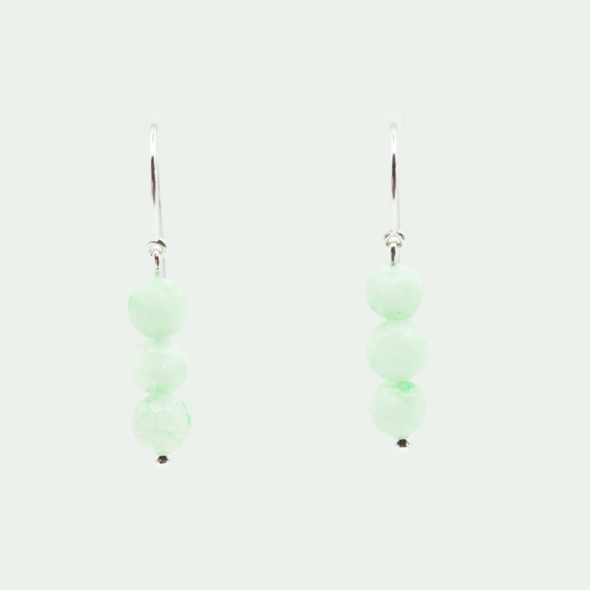 Chrysoprase silver earrings
