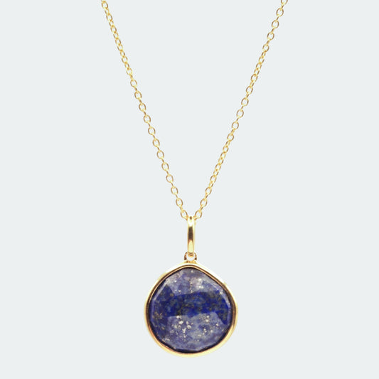 Lapis lazuli gold pear pendant 