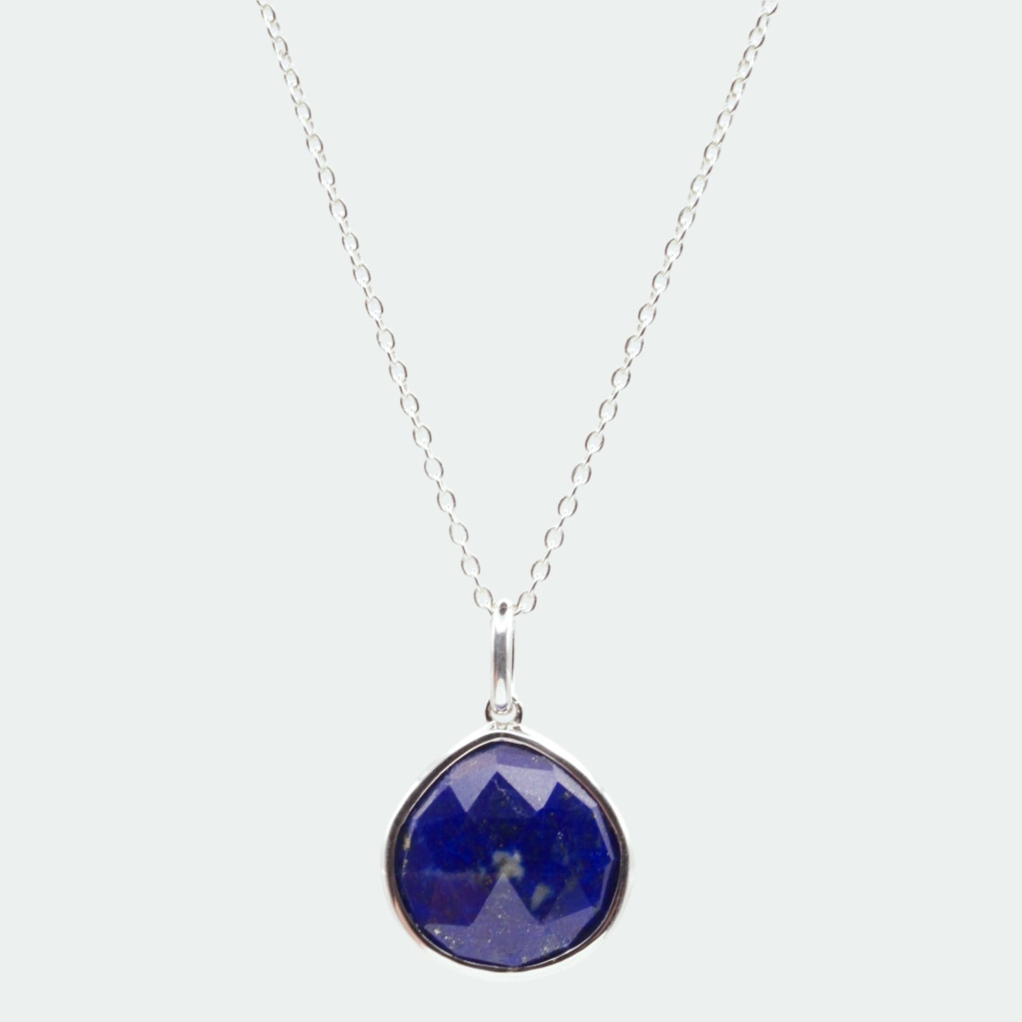 Lapis lazuli silver pear pendant 