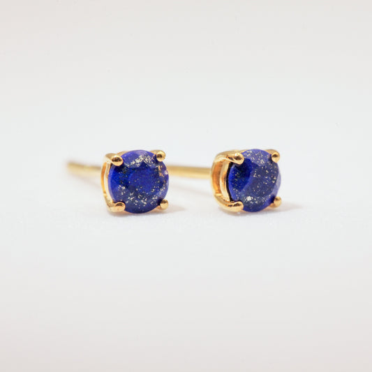 Lapis lazuli gold studs