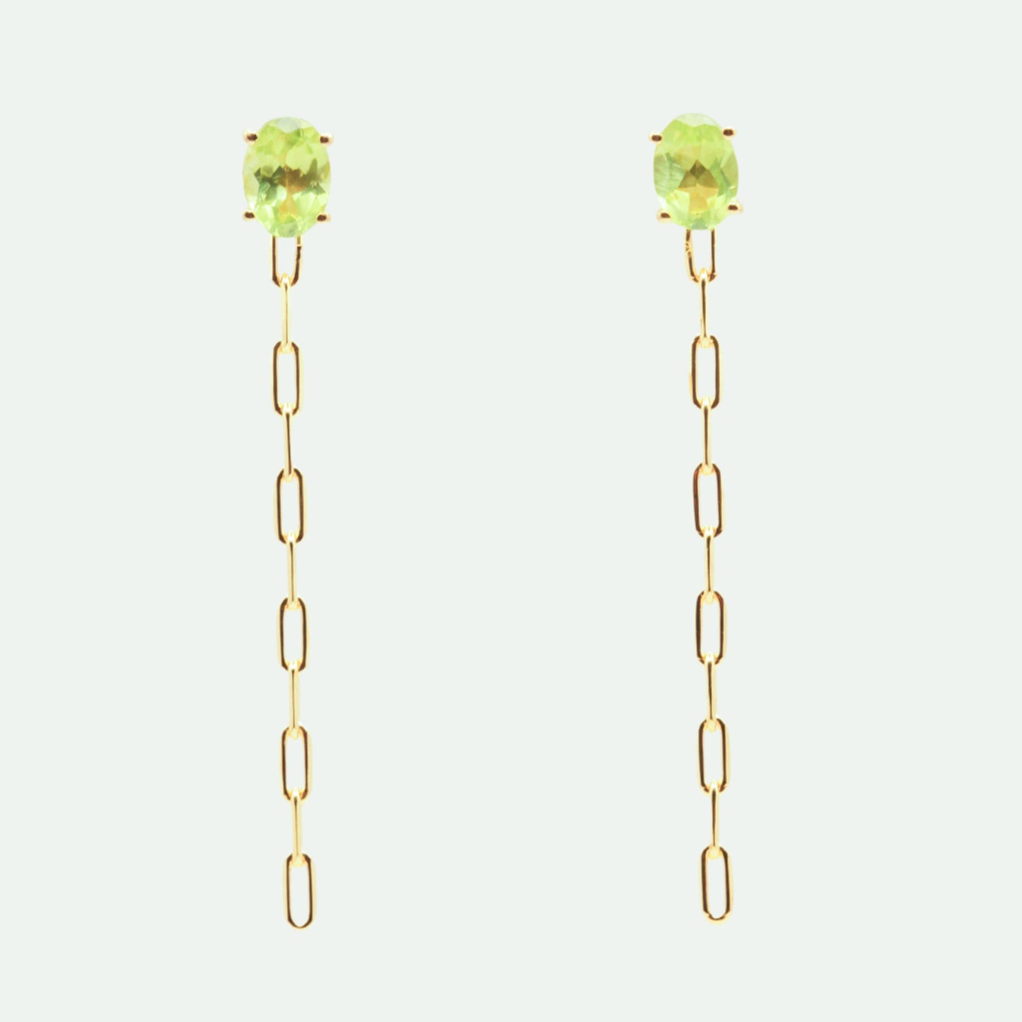 Peridot gold earrings