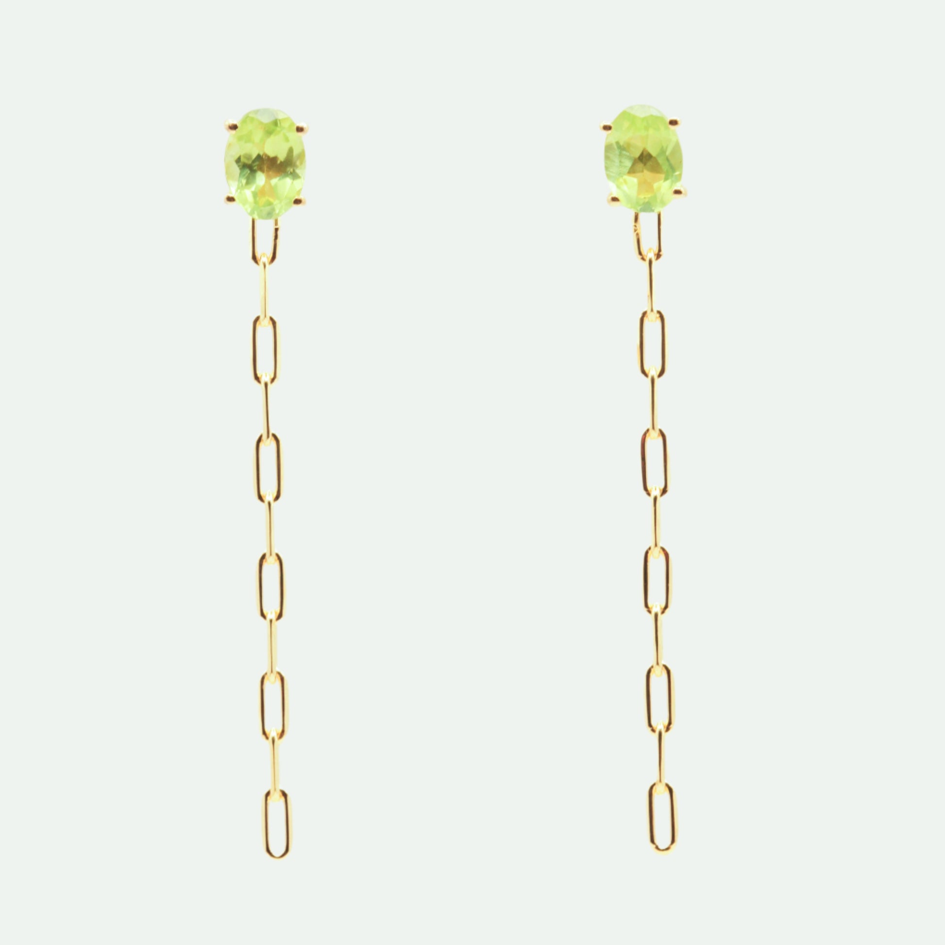 Peridot gold earrings