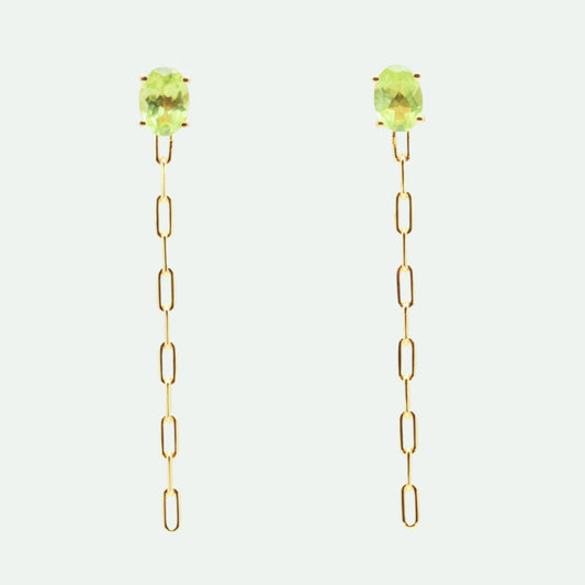 Peridot gold earrings