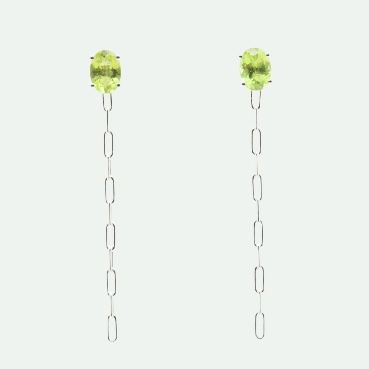 Peridot silver earrings