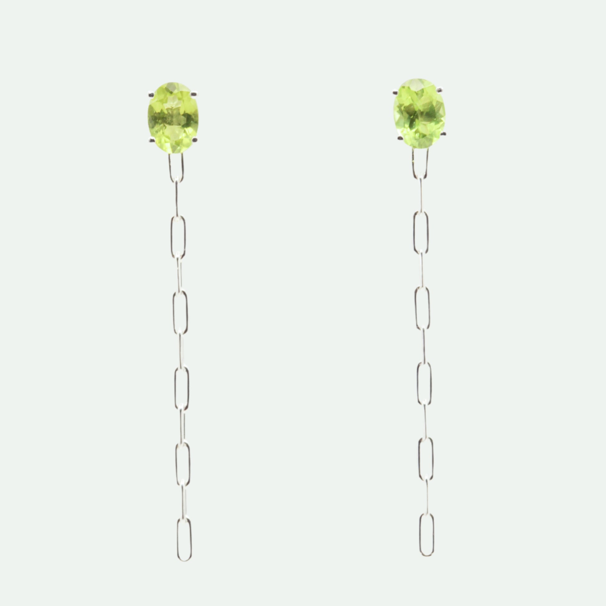 Peridot silver earrings