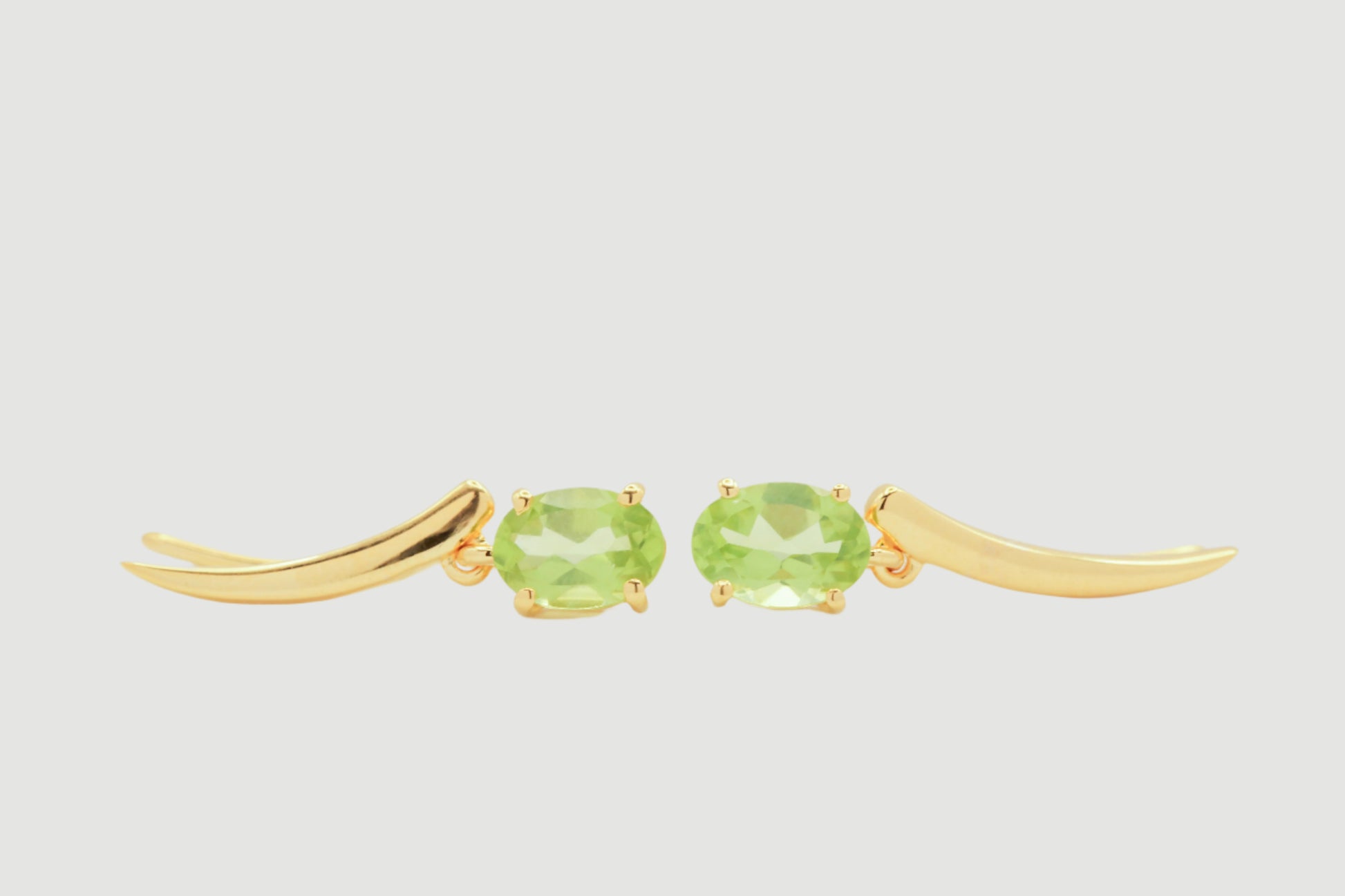 Peridot gold climber earring