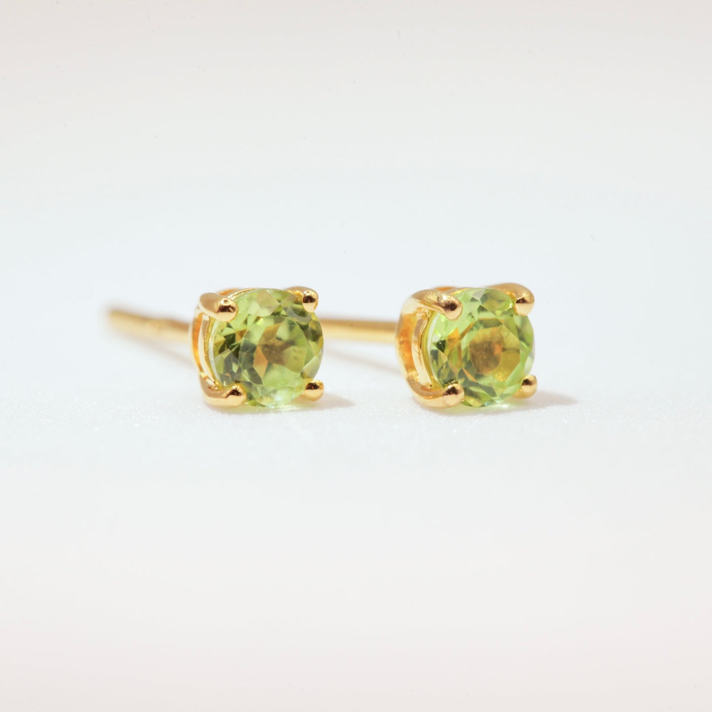 Peridot gold studs