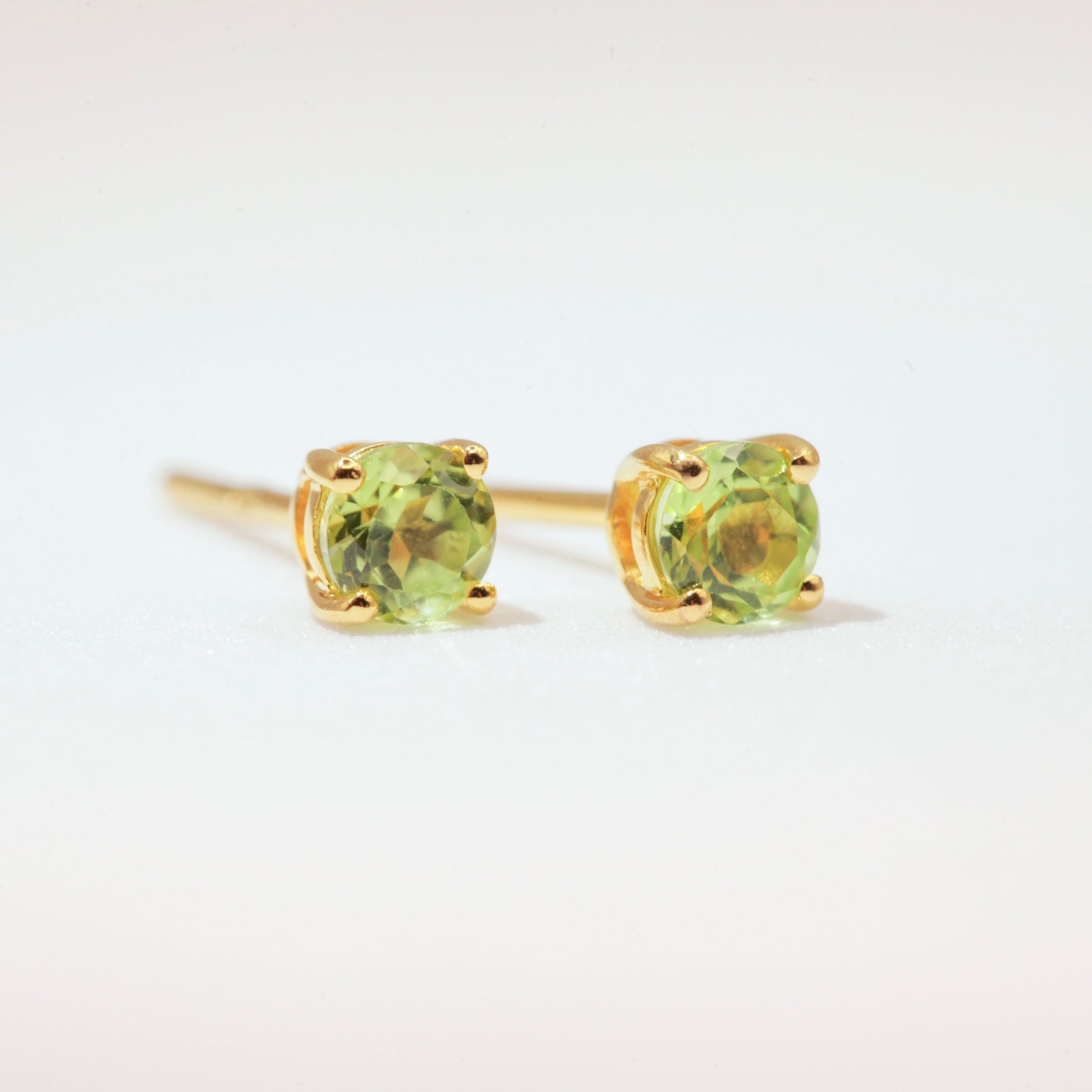 Peridot gold studs
