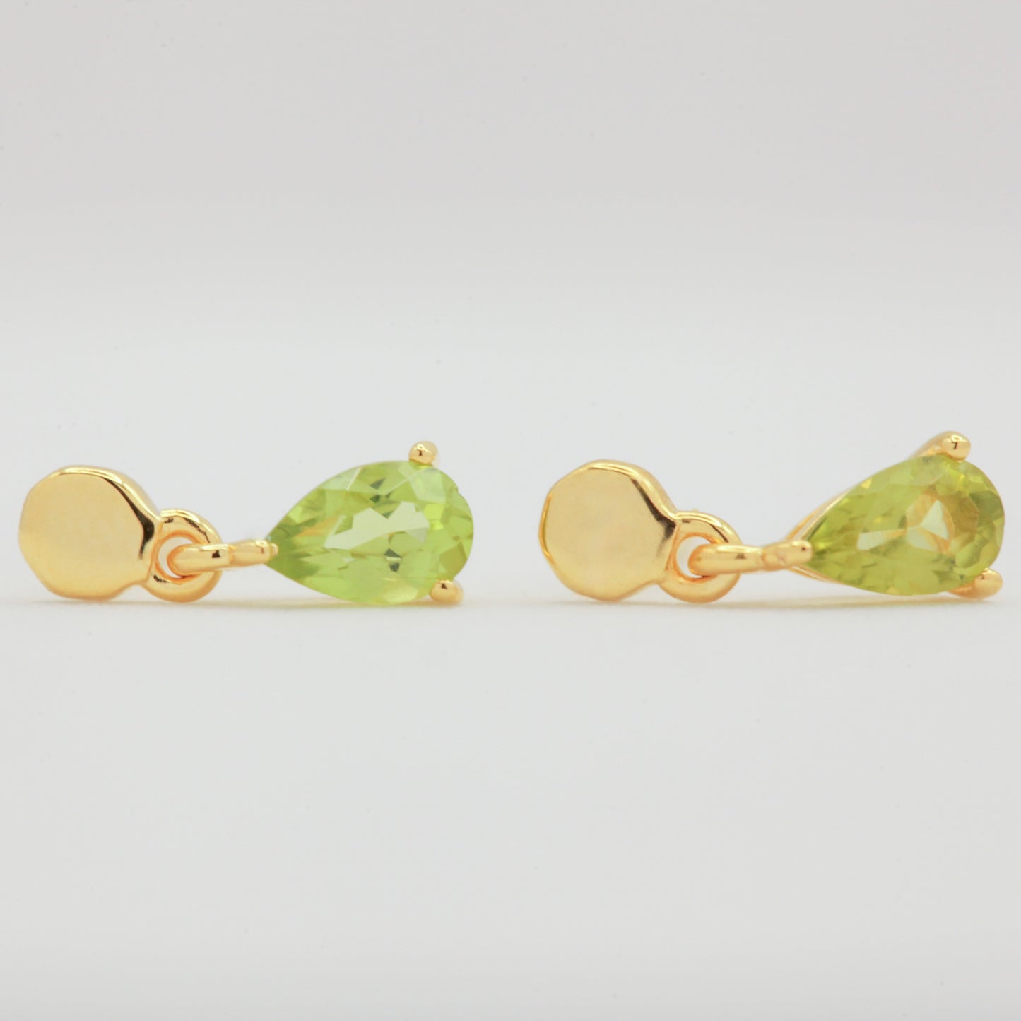 Peridot gold earrings