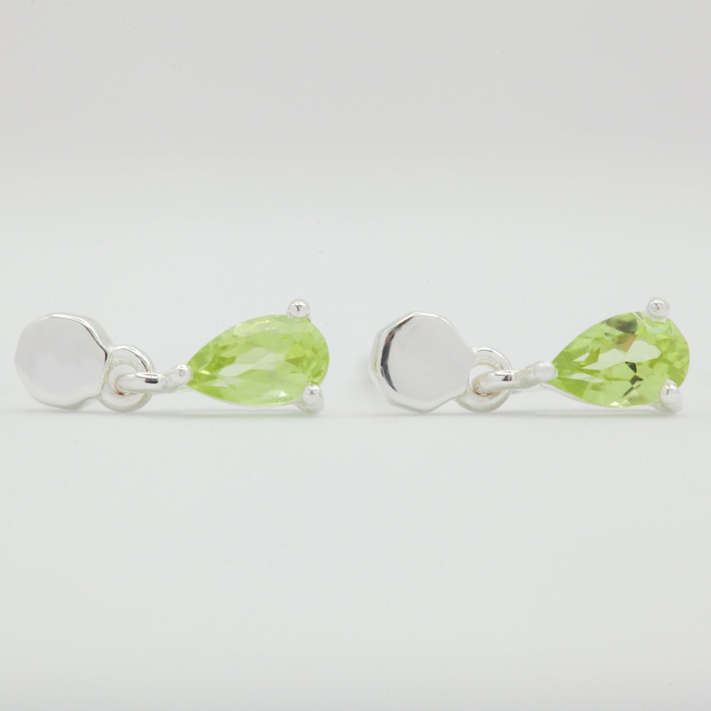 Peridot silver earrings
