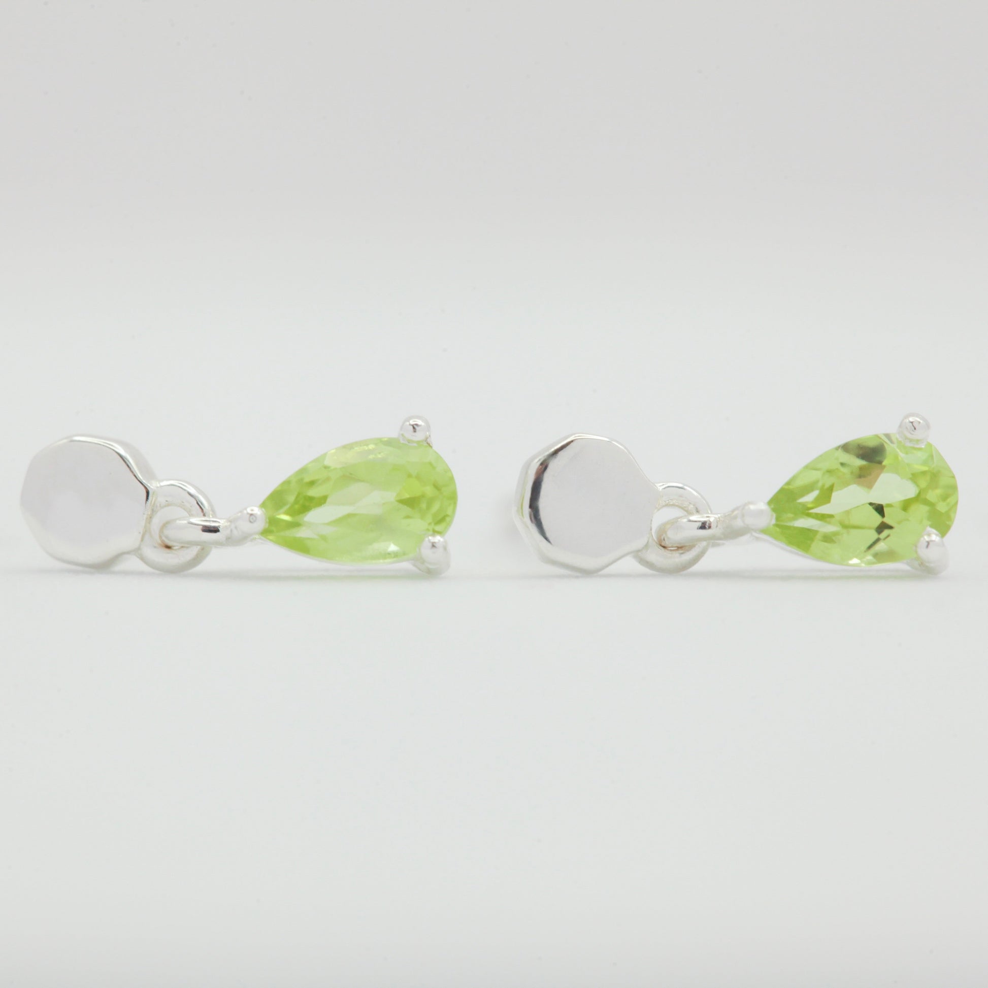 Peridot silver earrings
