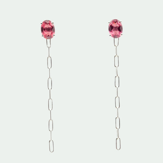 Rhodolite silver earrings
