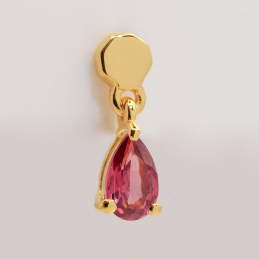 Rhodolite gold earring 
