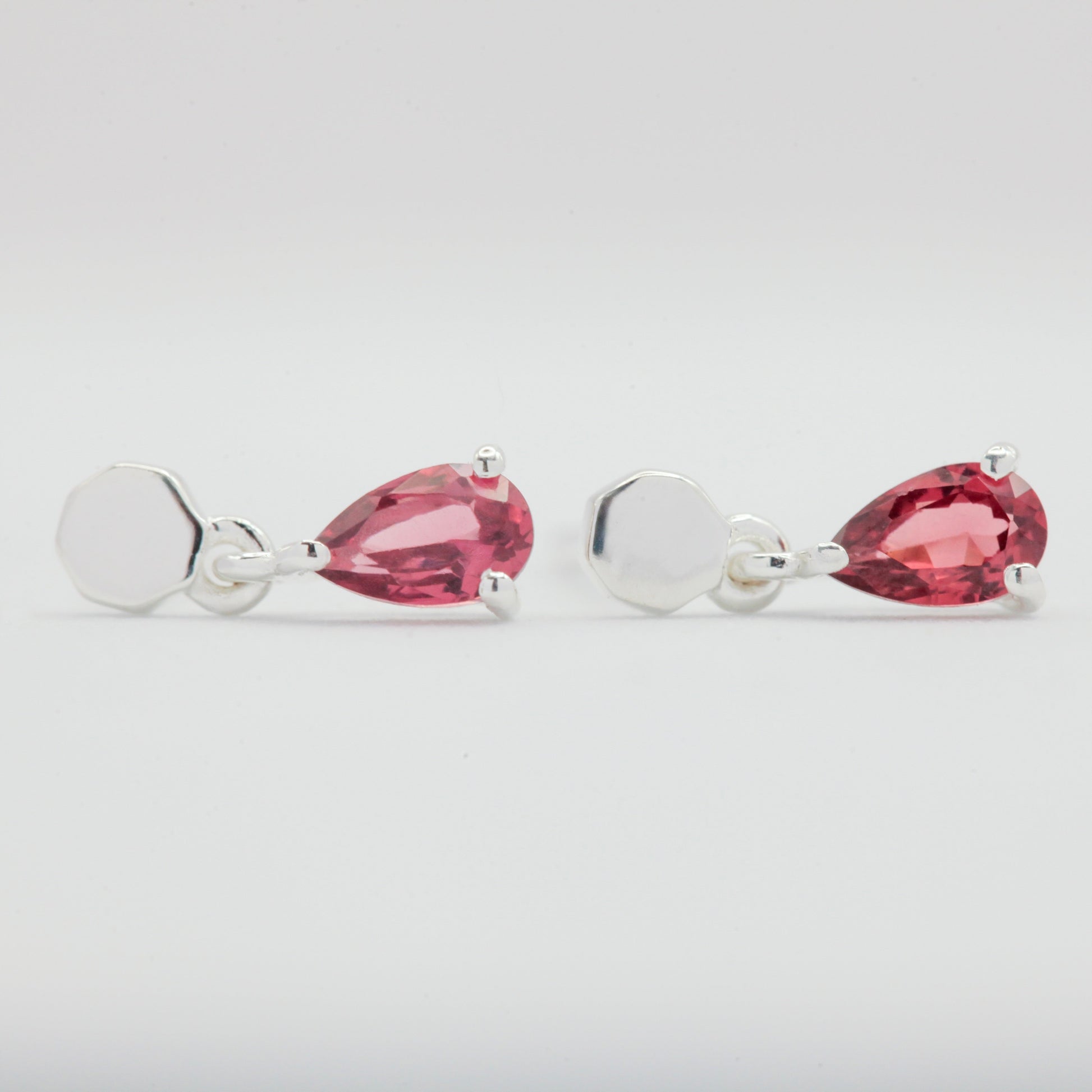 Rhodolite silver earrings