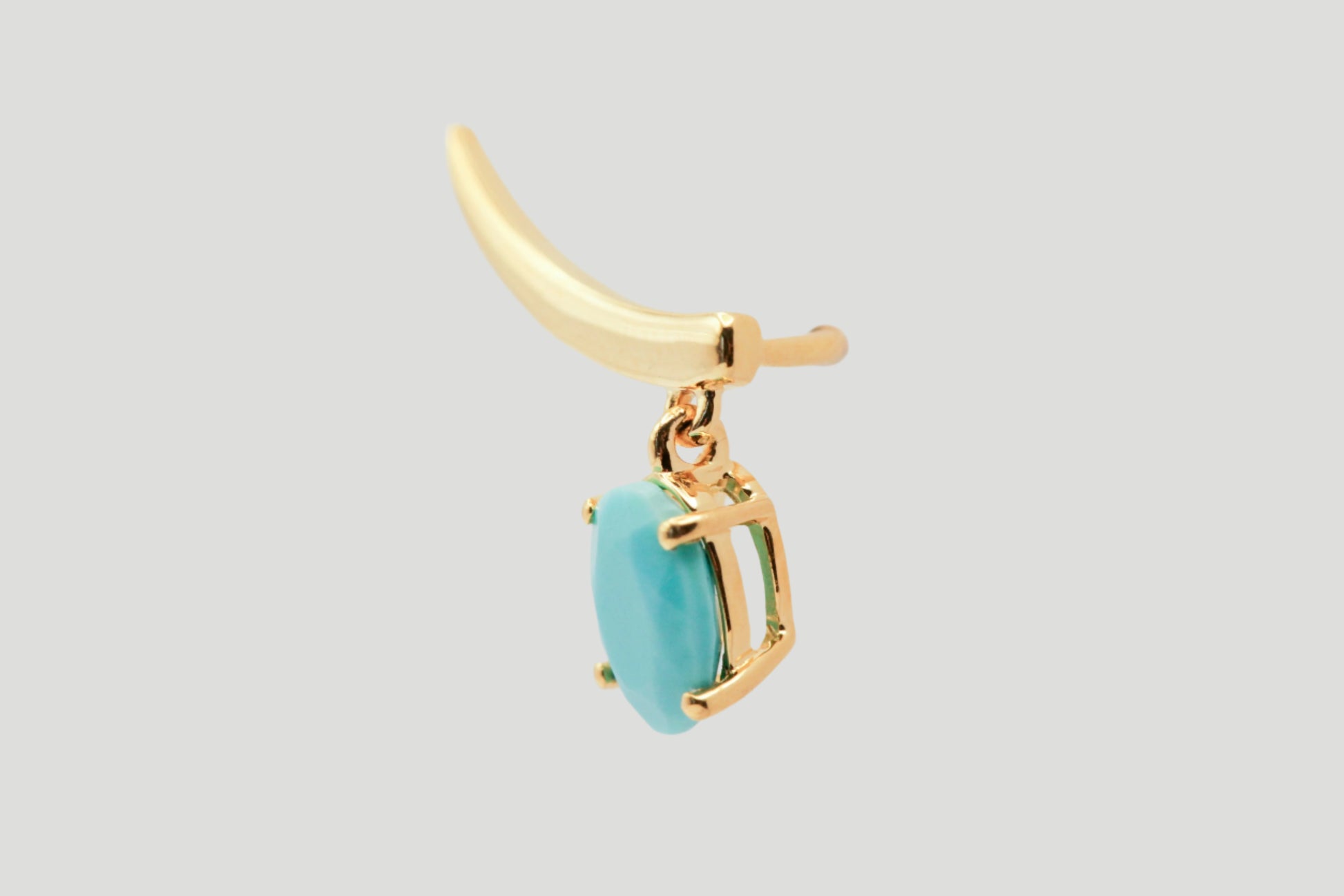 Turquoise gold climber earring 