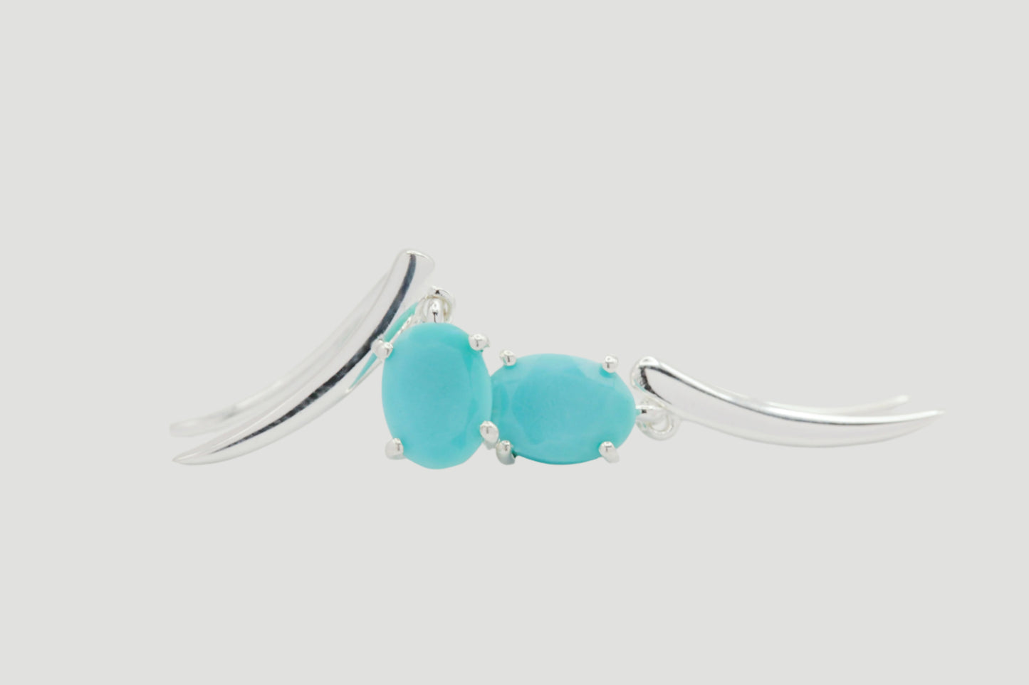 Turquoise silver climber earring 