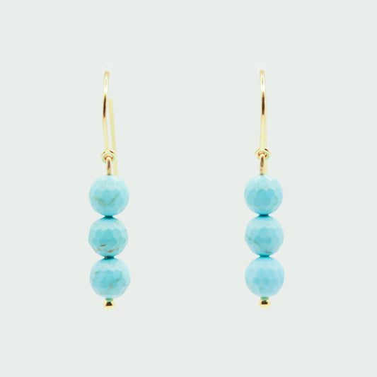 Turquoise gold earrings
